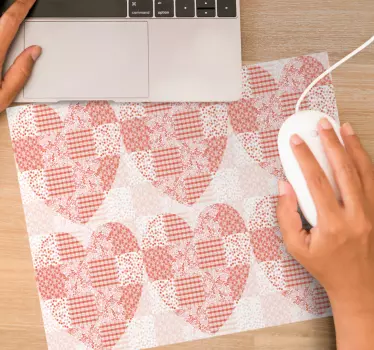 Patchwork szív motívum egérpad minták - TenStickers