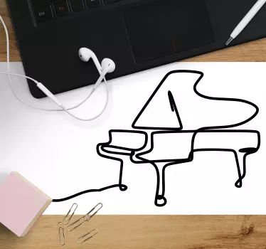 Piano line art aranyos design több egérpad - TenStickers