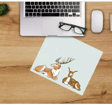Pihenő szarvas illusztráció mouse pad eredeti - TenStickers