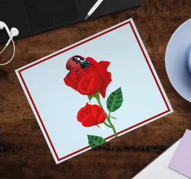 Pöttyös katicabogár rózsákon mouse pad eredeti - TenStickers