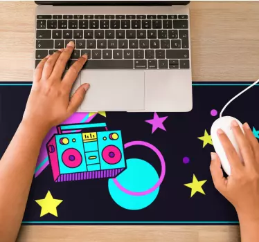 Retro boombox galaxis egérpad szerencsejáték - TenStickers