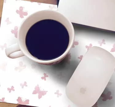 Rózsaszín pillangók pillangó egér szőnyeg - TenStickers