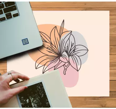Stílusos virágos vonalművészet mouse pad eredeti - TenStickers