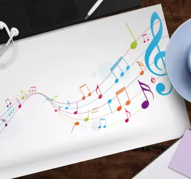 Színes hangjegyek eredeti egérpad - TenStickers