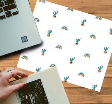 Színes kaktusz szivárványok egérpad minták - TenStickers