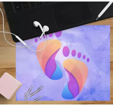 Színes lábnyom művészet mouse pad eredeti - TenStickers