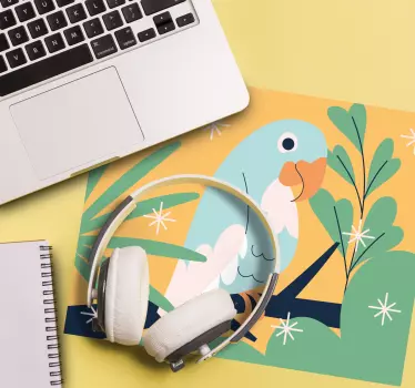 Színes papagáj illusztráció mouse pad eredeti - TenStickers