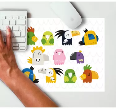 Színes rajzfilm madarak mouse pad eredeti - TenStickers