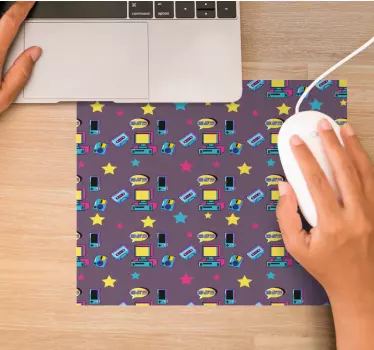 Színes retro tárgyak mouse pad eredeti - TenStickers
