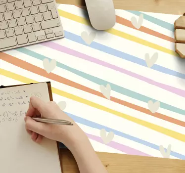 Színes szívcsíkok egérpad minták - TenStickers