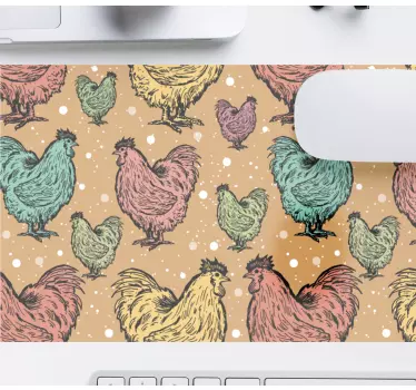 Színes tyúk minta egérpad minták - TenStickers