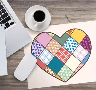 Szív foltvarrás minták mouse pad - TenStickers