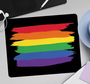 Szivárványos ecsetvonások mouse pad eredeti - TenStickers