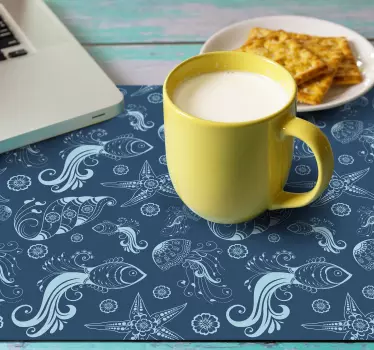 Táncoló tengeri motívumok egérpad minták - TenStickers