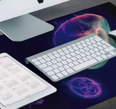 Tarka jellyfishes hal egér szőnyeg - TenStickers