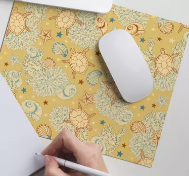 Teknős és korall minta egérpad minták - TenStickers