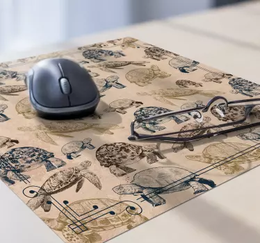 Teknősök bézs háttér teknős egér szőnyeg - TenStickers