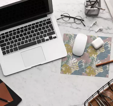 Trópusi levélelrendezés mouse pad minták - TenStickers
