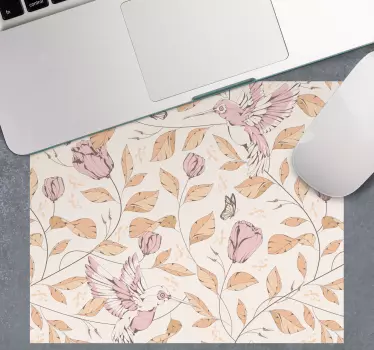 Tulipán mintás bézs színek eredeti egérpad - TenStickers