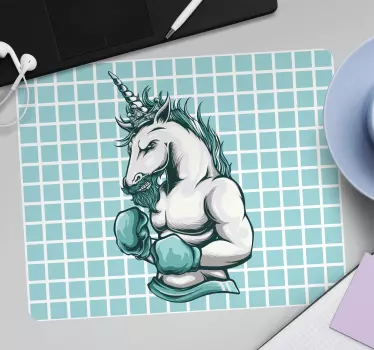 Unikornis boxer illusztrációs egérpad eredeti - TenStickers