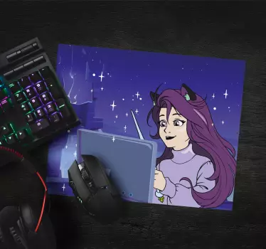 Varázslatos informatikus karakter anime egérmatrac - TenStickers