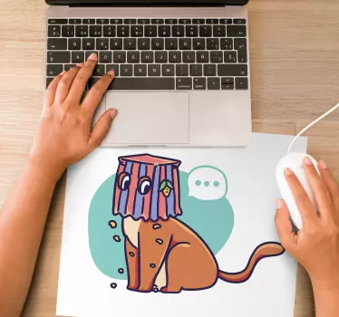 Vicces macska illusztráció - egérpad eredeti - TenStickers