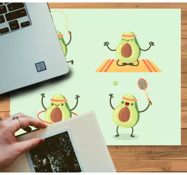 Vidám avokádó karakterek mouse pad eredeti - TenStickers