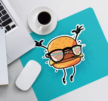 Vidám hamburger karakter eredeti egérpad - TenStickers