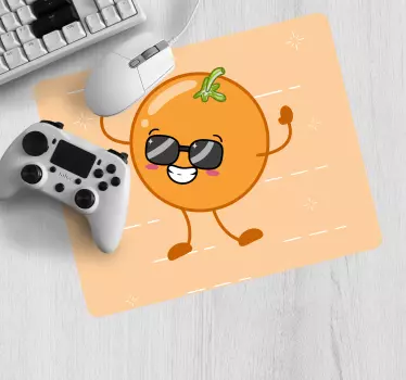 Vidám narancs karakter - mouse pad szerencsejáték - TenStickers