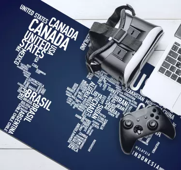 Világtérkép országok világtérkép vinil egérpad - TenStickers