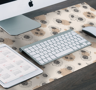 Bézs virágmintás mouse pad minták - TenStickers