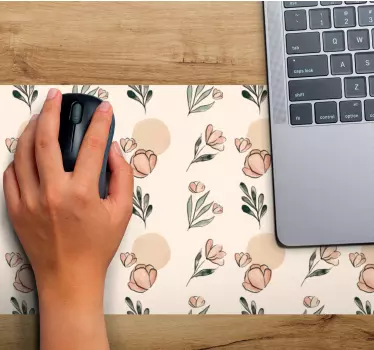 Virágmintás textúrált felületű egérpad - TenStickers