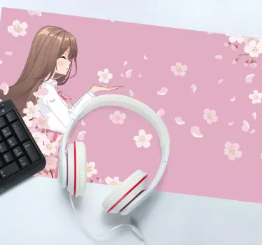 Virágos bájos karakter - anime egérpad - TenStickers