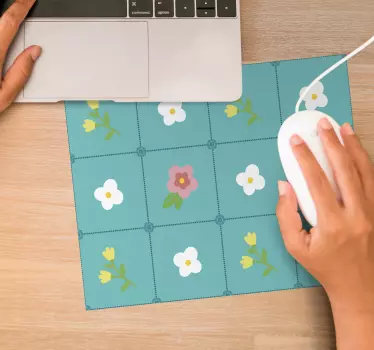 Virágos csempe elrendezés mouse pad minták - TenStickers