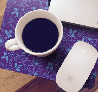Virágos kék részletek egérpad minták - TenStickers