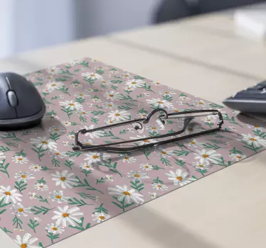 Virágos rózsaszín háttér mouse pad minták - TenStickers