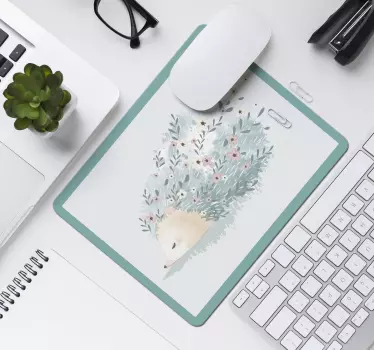 Virágos süni művészet - mouse pad eredeti - TenStickers