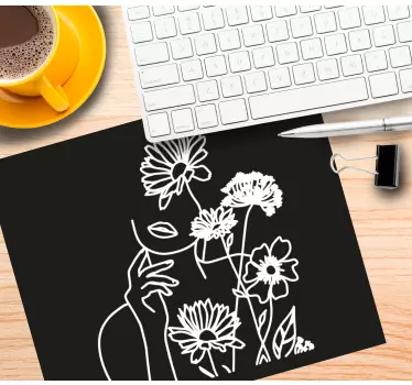 Virágos sziluett művészet mouse pad eredeti - TenStickers