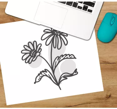 Virágos vonalrajz eredeti egérpad - TenStickers