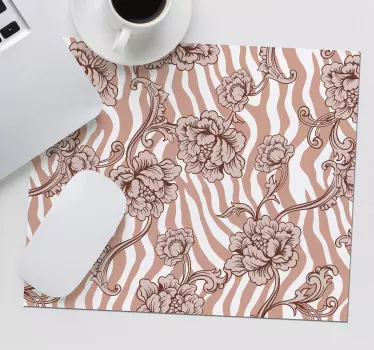 Virágos zebra minta egérpad minták - TenStickers