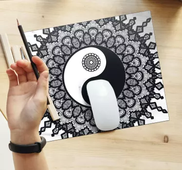 Yin-yang mandala grafika mouse pad minták - TenStickers