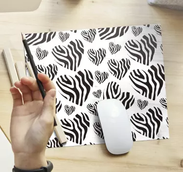 Zebra szív motívum egérpad minták - TenStickers