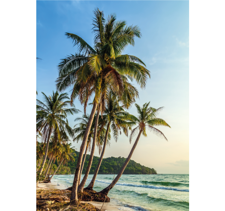 Pálmafák a tengerparton Redőnyök fürdőszoba - TenStickers