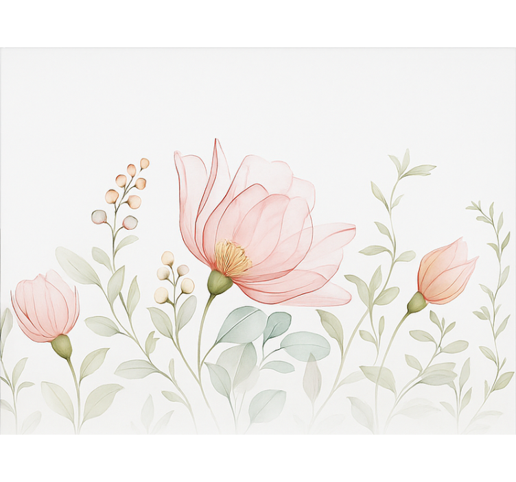 Absztrakt áttetsző virágok Redőnyök fő hálószoba - TenStickers