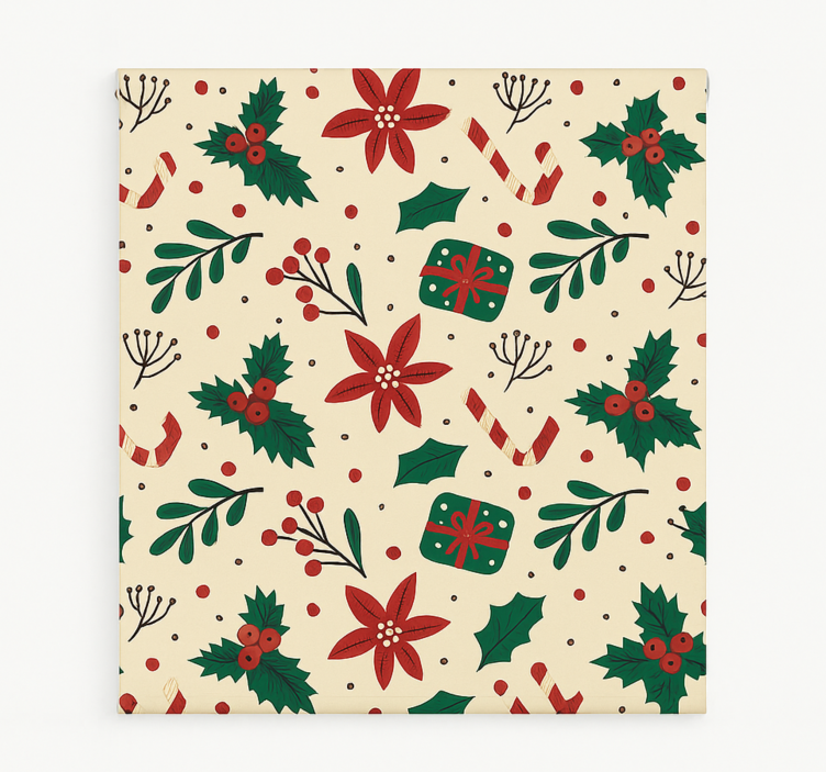 Vörös díszek erdő Redőnyök nappali - TenStickers