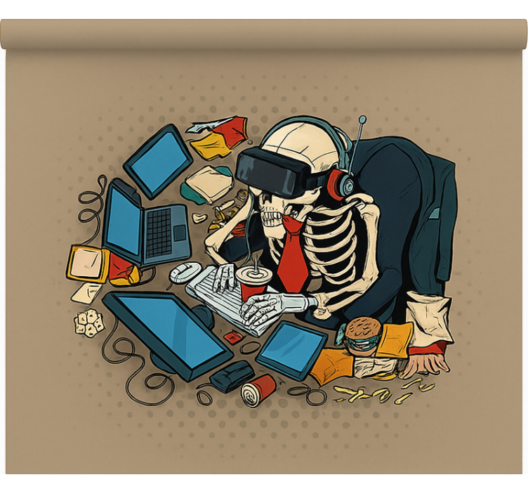 Csontváz retró játékos Redőnyök kockafej - TenStickers