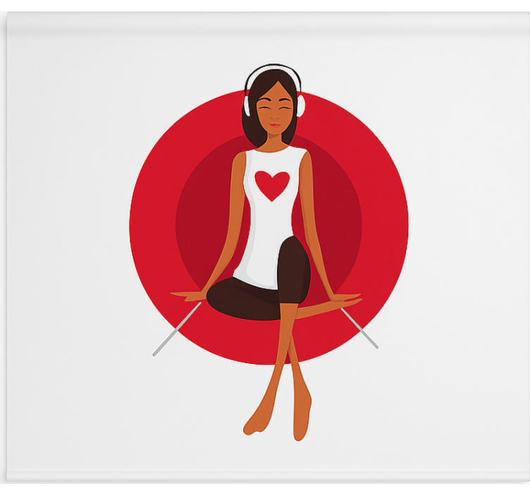 Lány zenét hallgat Redőnyök tizenéves - TenStickers