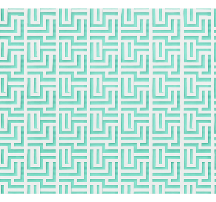 Kék geometrikus négyzetek hatása Redőnyök étkező - TenStickers