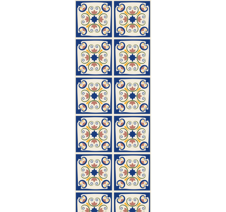 Rózsaszín virágos portugál csempe redőnyök konyha - TenStickers