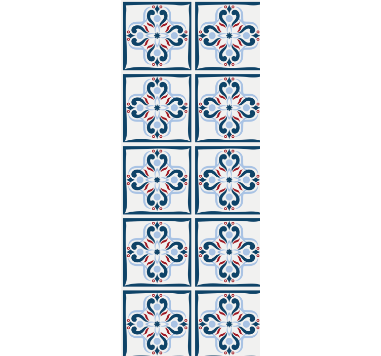 Konyhai redőnyök kék és piros portugál csempével - TenStickers
